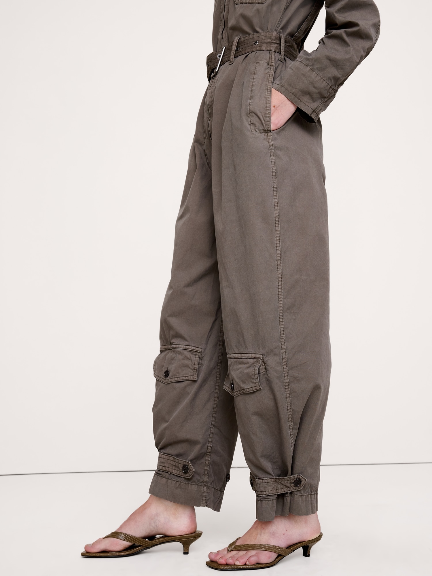 コットンツイル ジップ ジャンプスーツ-3