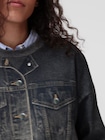 GapStudio プリント デニム スウェットシャツ-9