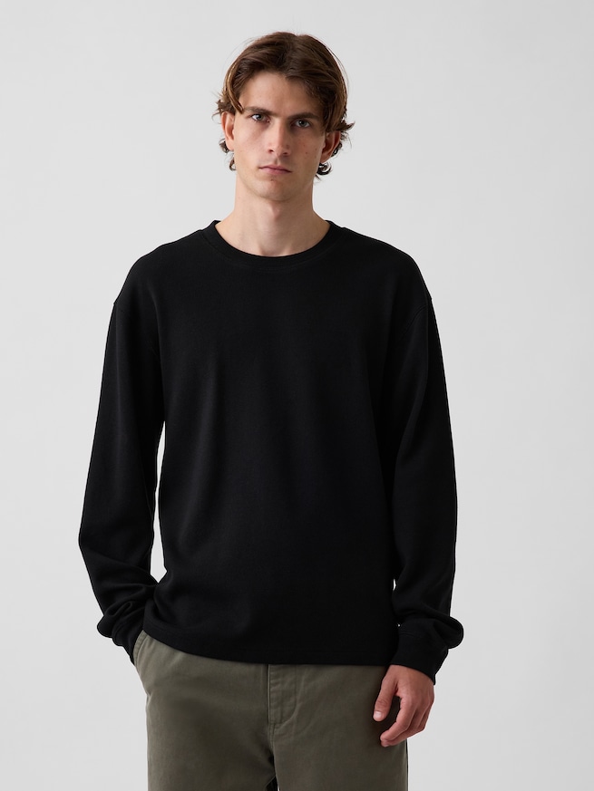 リラックスフィット ワッフルTシャツ-0