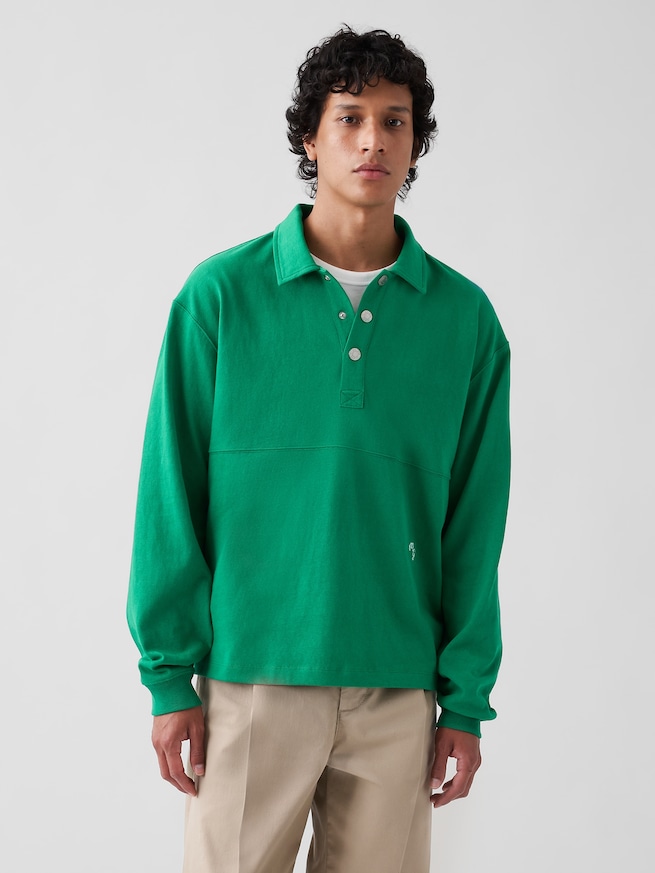 Gap &times; Malbon オーバーサイズ ポロ プルオーバー-0