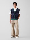 Gap &times; Malbon オーバーサイズ アーガイル ニットベスト-1