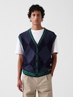 Gap &times; Malbon オーバーサイズ アーガイル ニットベスト-0