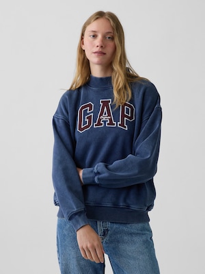 ヴィンテージソフト オーバーサイズ モックネック GAPロゴ スウェットシャツ