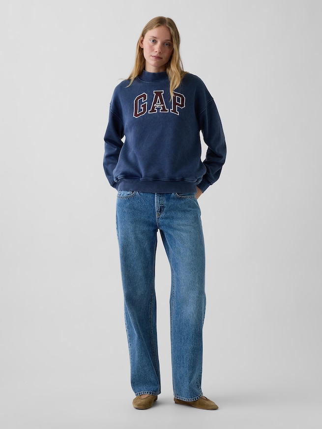 ヴィンテージソフト オーバーサイズ モックネック GAPロゴ スウェットシャツ-2