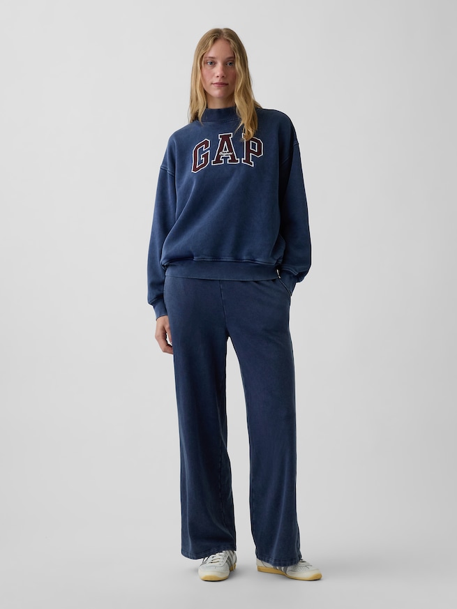 ヴィンテージソフト オーバーサイズ モックネック GAPロゴ スウェットシャツ-5