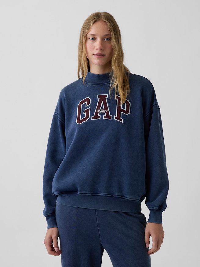 ヴィンテージソフト オーバーサイズ モックネック GAPロゴ スウェットシャツ-6