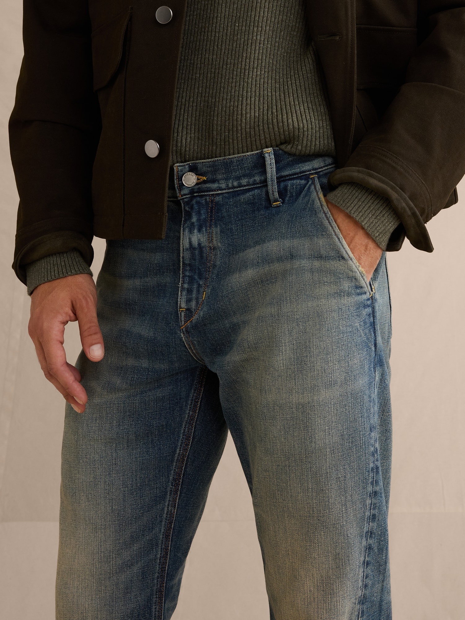 ストレート ツイストシーム ジーンズ-3