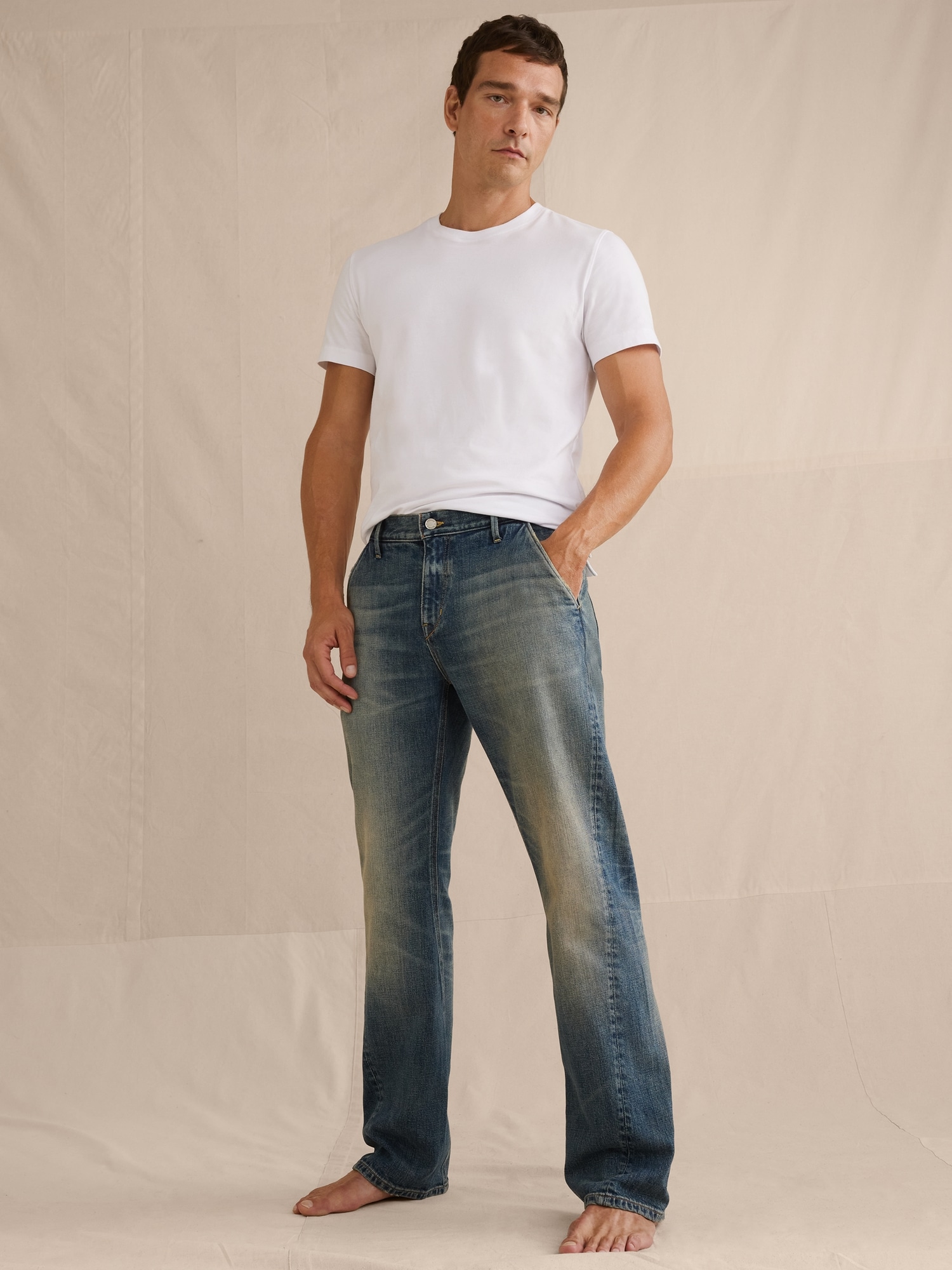 ストレート ツイストシーム ジーンズ-4