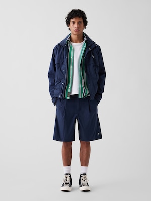 Gap &times; Malbon テクスチャー ポプリン バギーショートパンツ