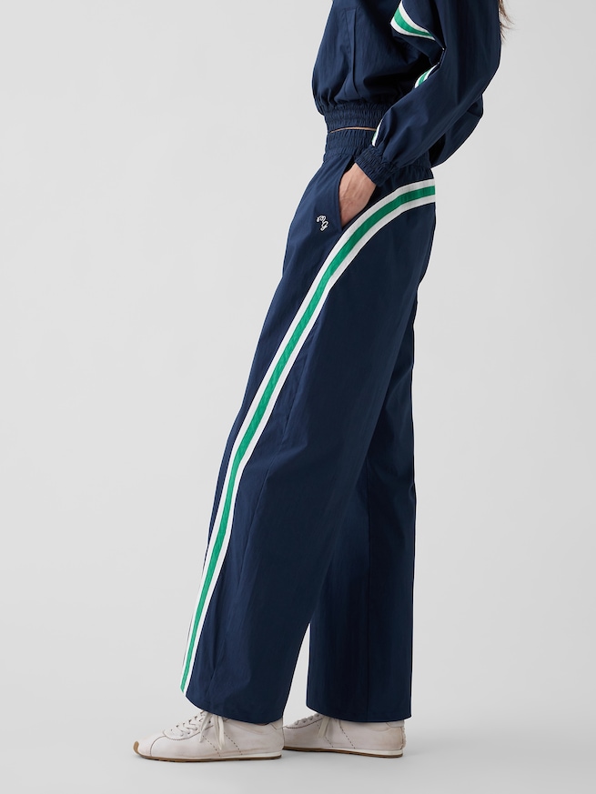 Gap &times; Malbon テクスチャー ポプリン バレル トラックパンツ-4