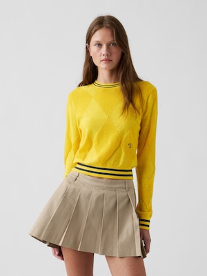 Gap &times; Malbon アーガイル クロップドセーター