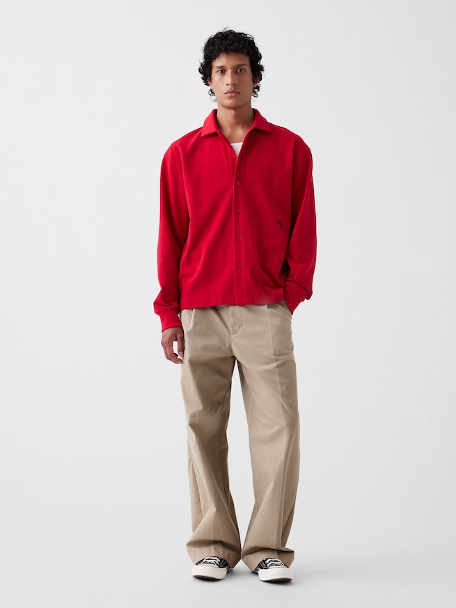 Gap &times; Malbon ピケ ポロ オーバーシャツ-1