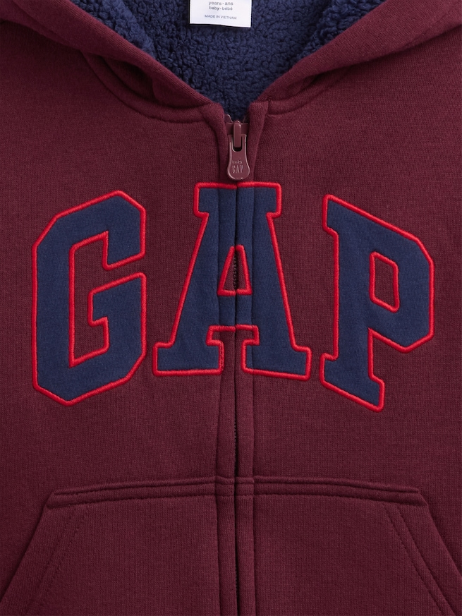 babyGap 裏ボア GAPロゴ ジップアップパーカー-2