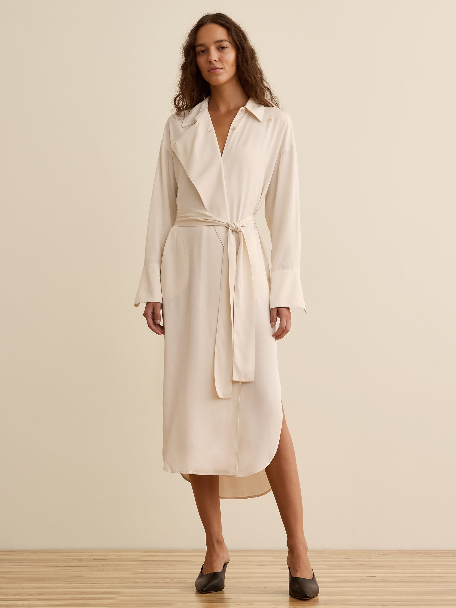 Banana Republic x La Ligne ビスコース ミディ シャツドレス-0
