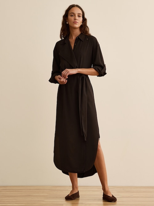 Banana Republic x La Ligne ビスコース ミディ シャツドレス