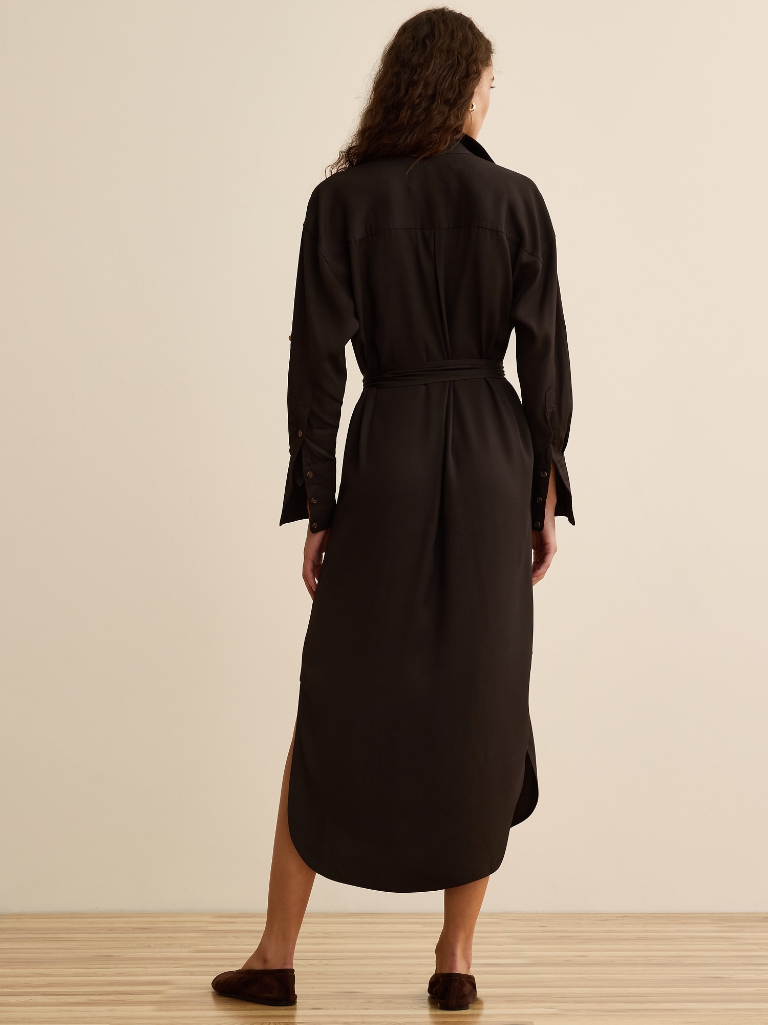 Banana Republic x La Ligne ビスコース ミディ シャツドレス-1