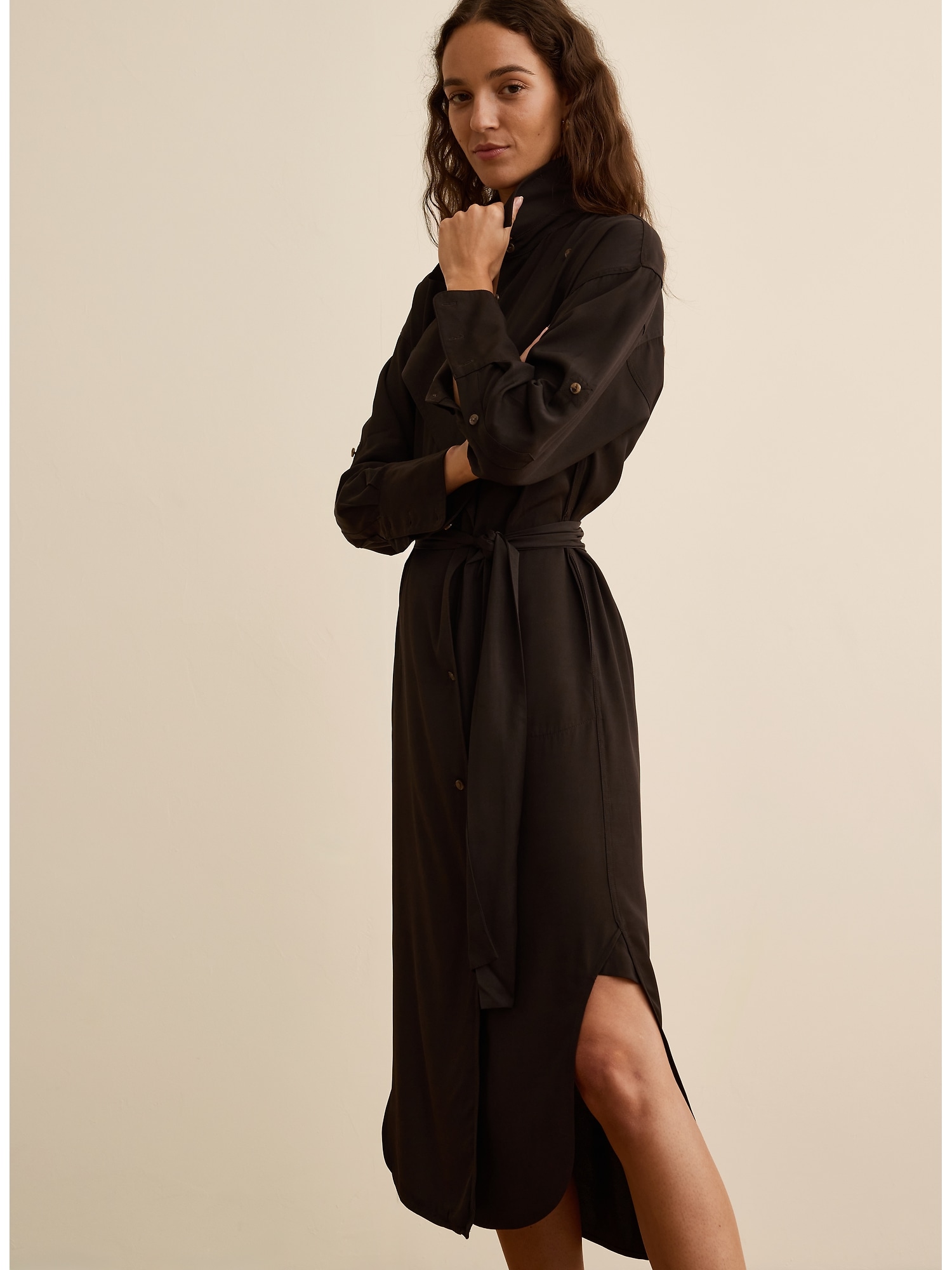 Banana Republic x La Ligne ビスコース ミディ シャツドレス-2