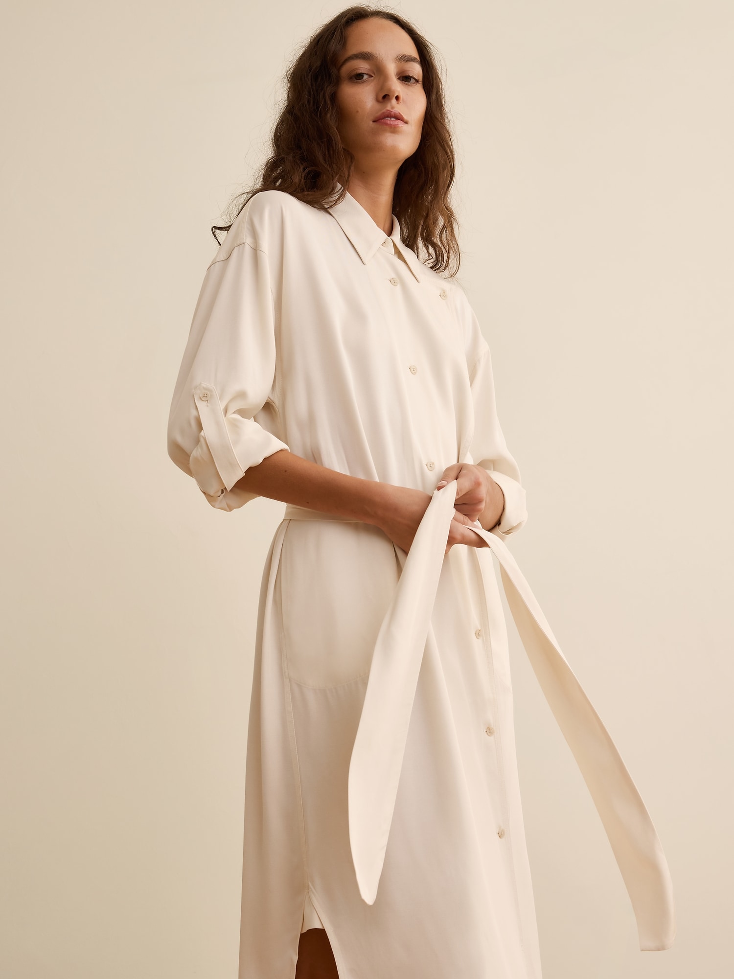 Banana Republic x La Ligne ビスコース ミディ シャツドレス-2