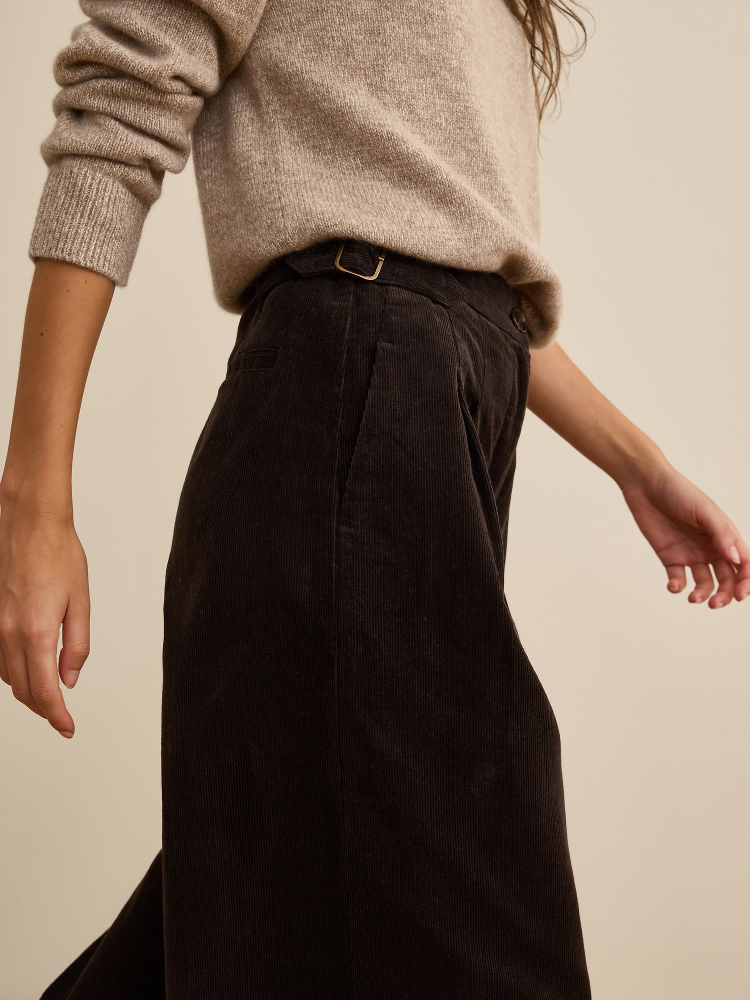 Banana Republic x La Ligne ワイドレッグ コットン コーデュロイパンツ-2