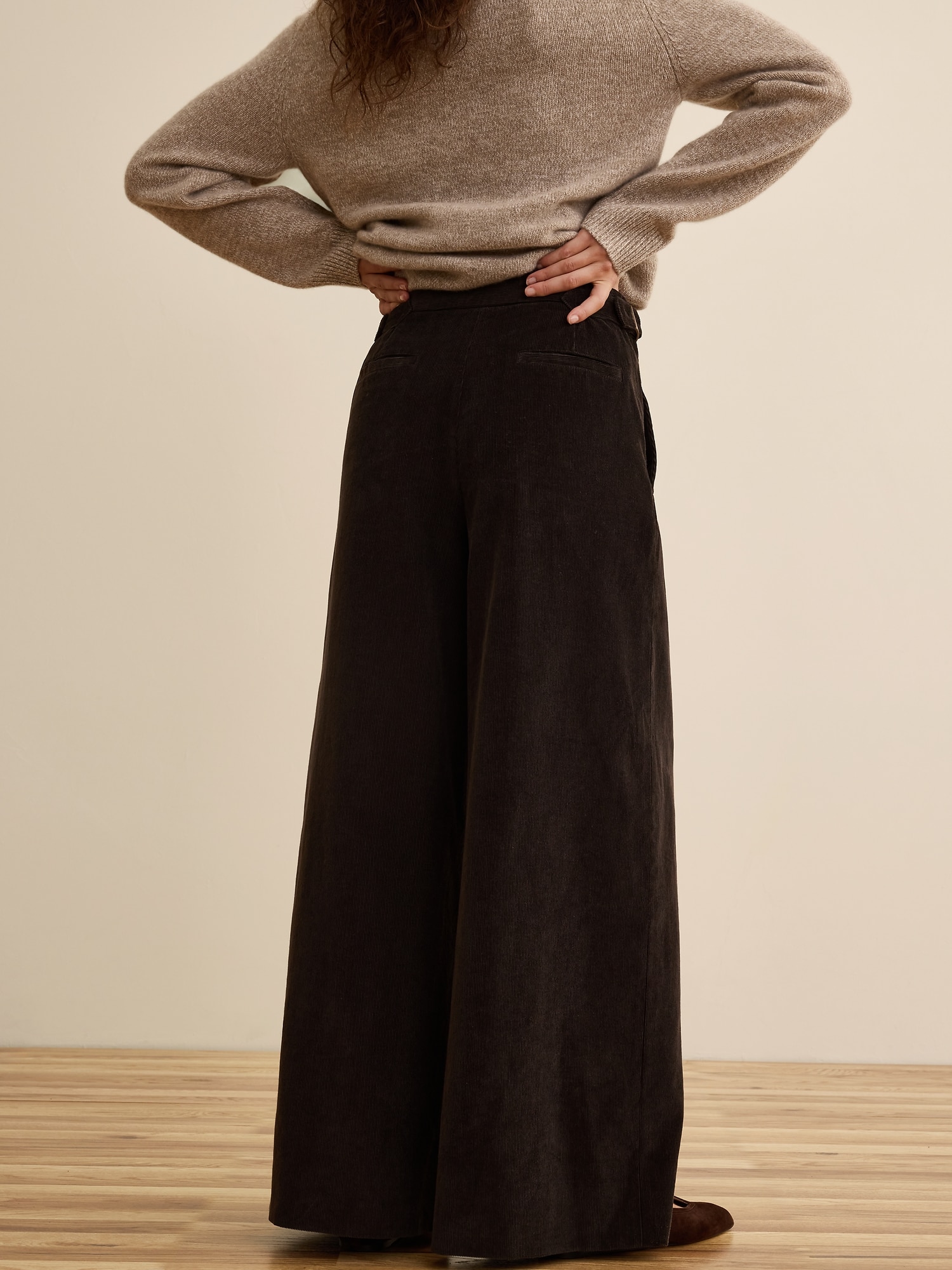 Banana Republic x La Ligne ワイドレッグ コットン コーデュロイパンツ-1