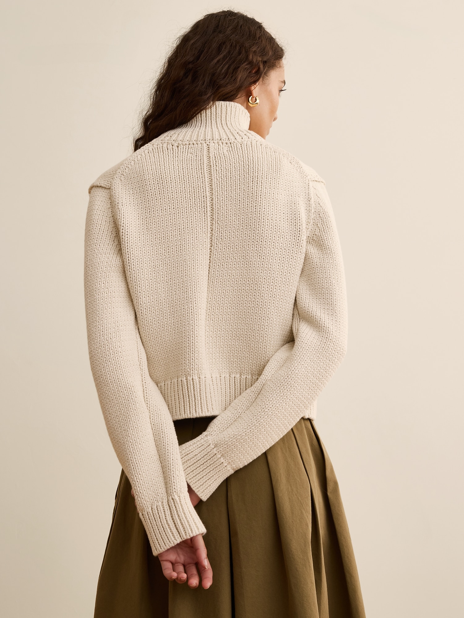 Banana Republic x La Ligne クロップド コットン カーディガン-1