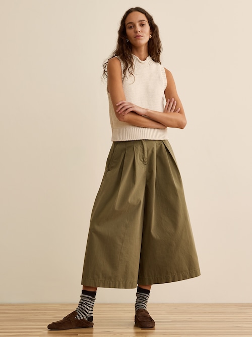 Banana Republic x La Ligne  ハイライズ コットン キュロット
