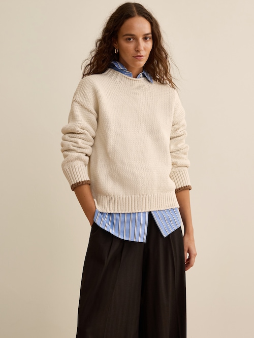 Banana Republic x La Ligne コットン クルーネックセーター