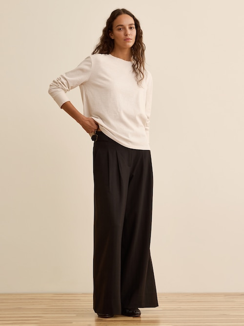 Banana Republic x La Ligne コットン スラブ クルーネック Tシャツ
