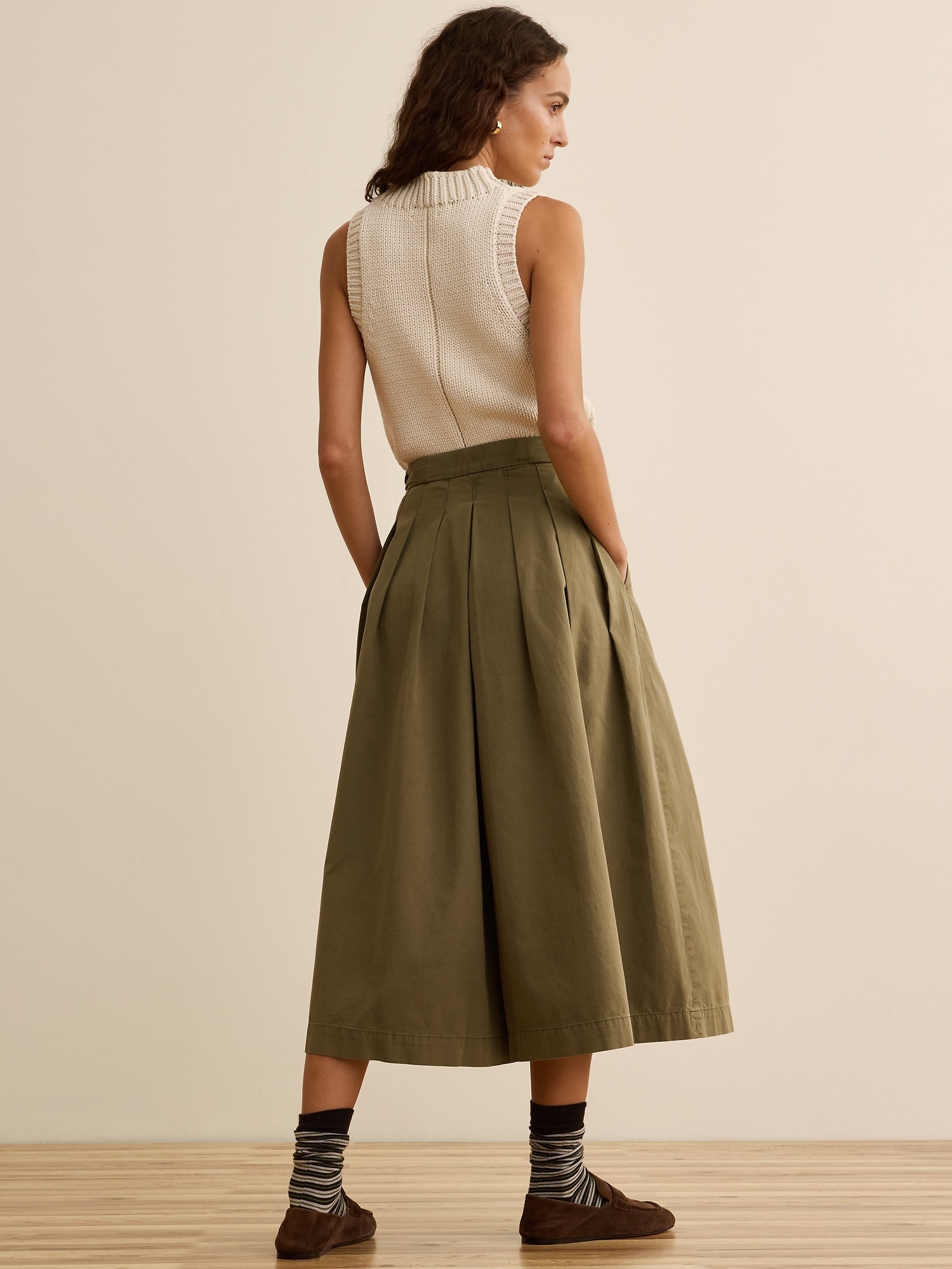 Banana Republic x La Ligne  ハイライズ コットン キュロット-1