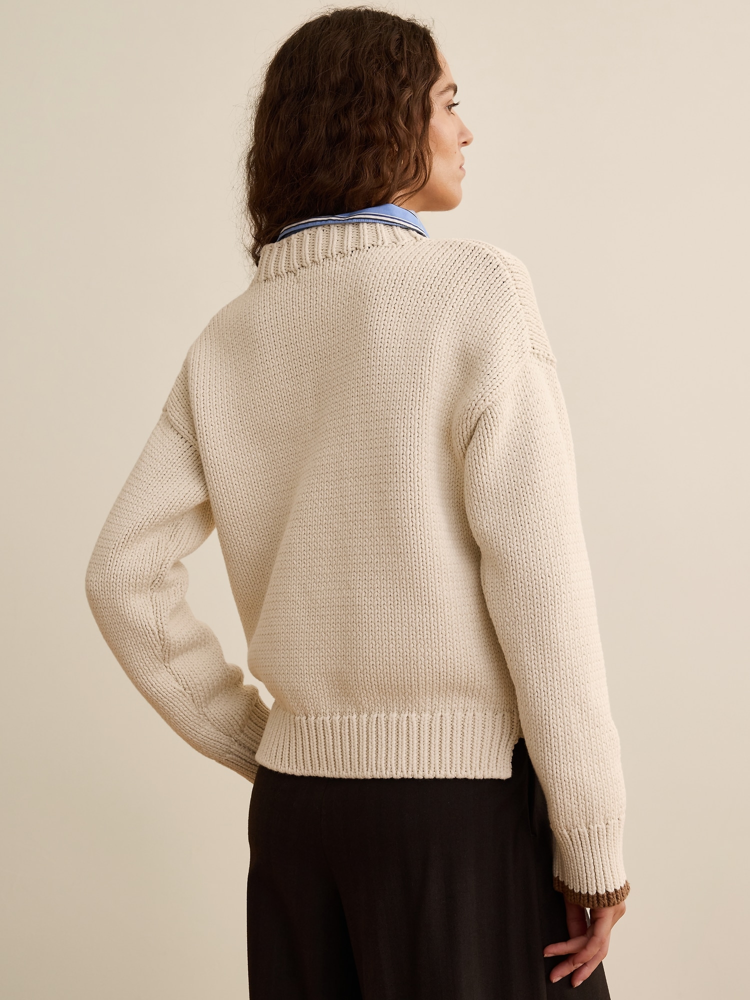 Banana Republic x La Ligne コットン クルーネックセーター-1