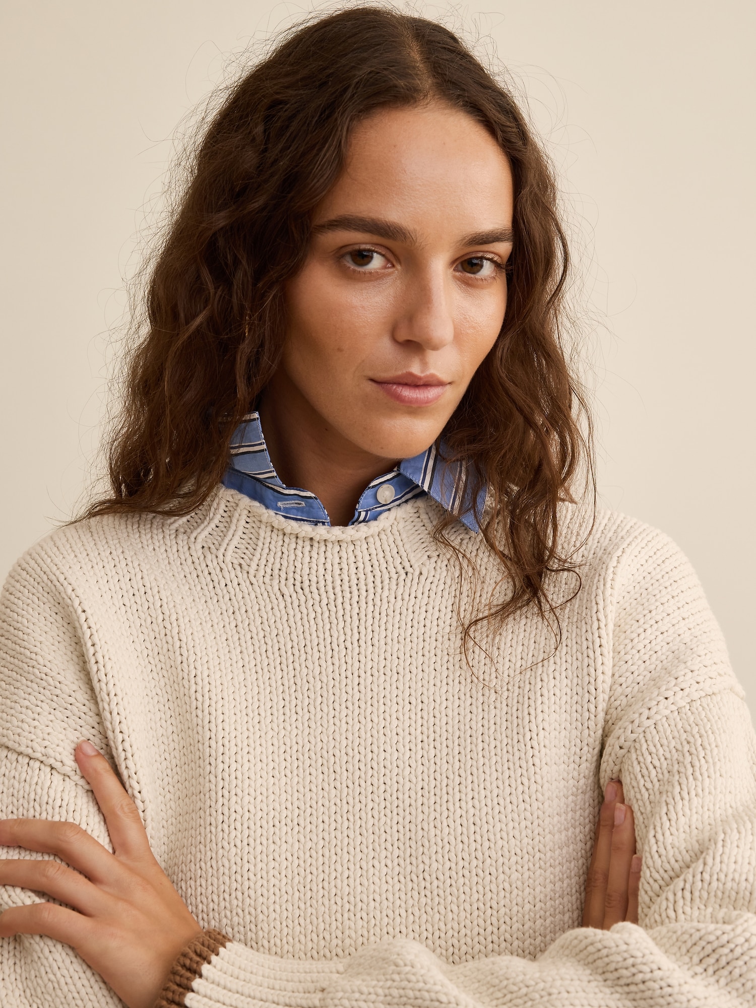 Banana Republic x La Ligne コットン クルーネックセーター-2