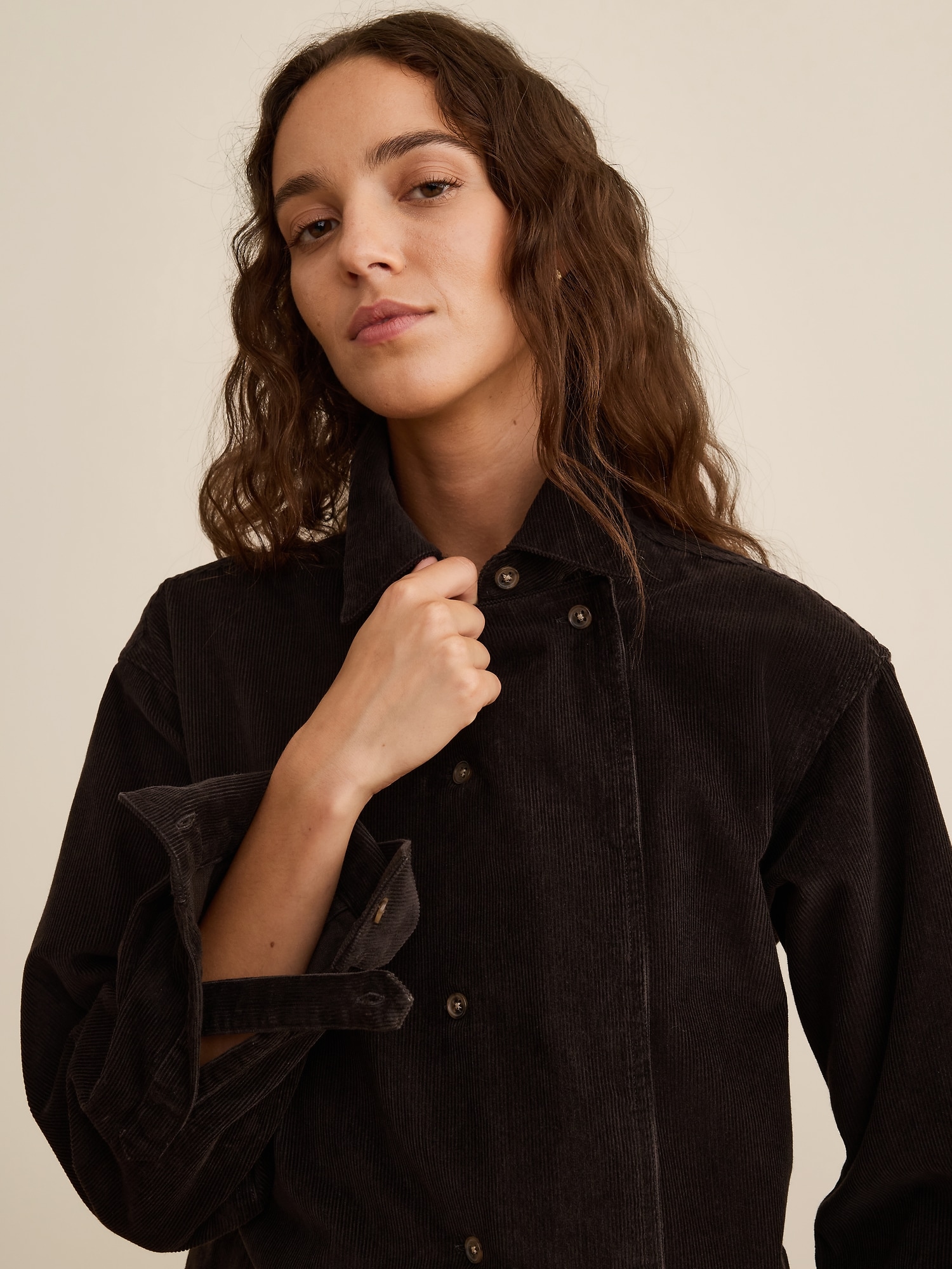 Banana Republic x La Ligne　コットンコーデュロイシャツ-2