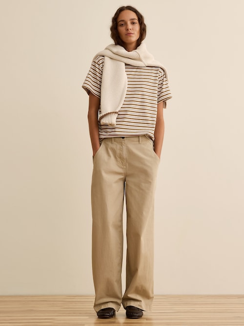 Banana Republic x La Ligne ワイドレッグ コットンチノパンツ