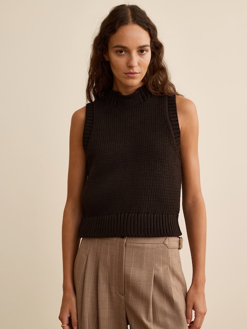 Banana Republic x La Ligne クロップド コットン ニットタンクトップ