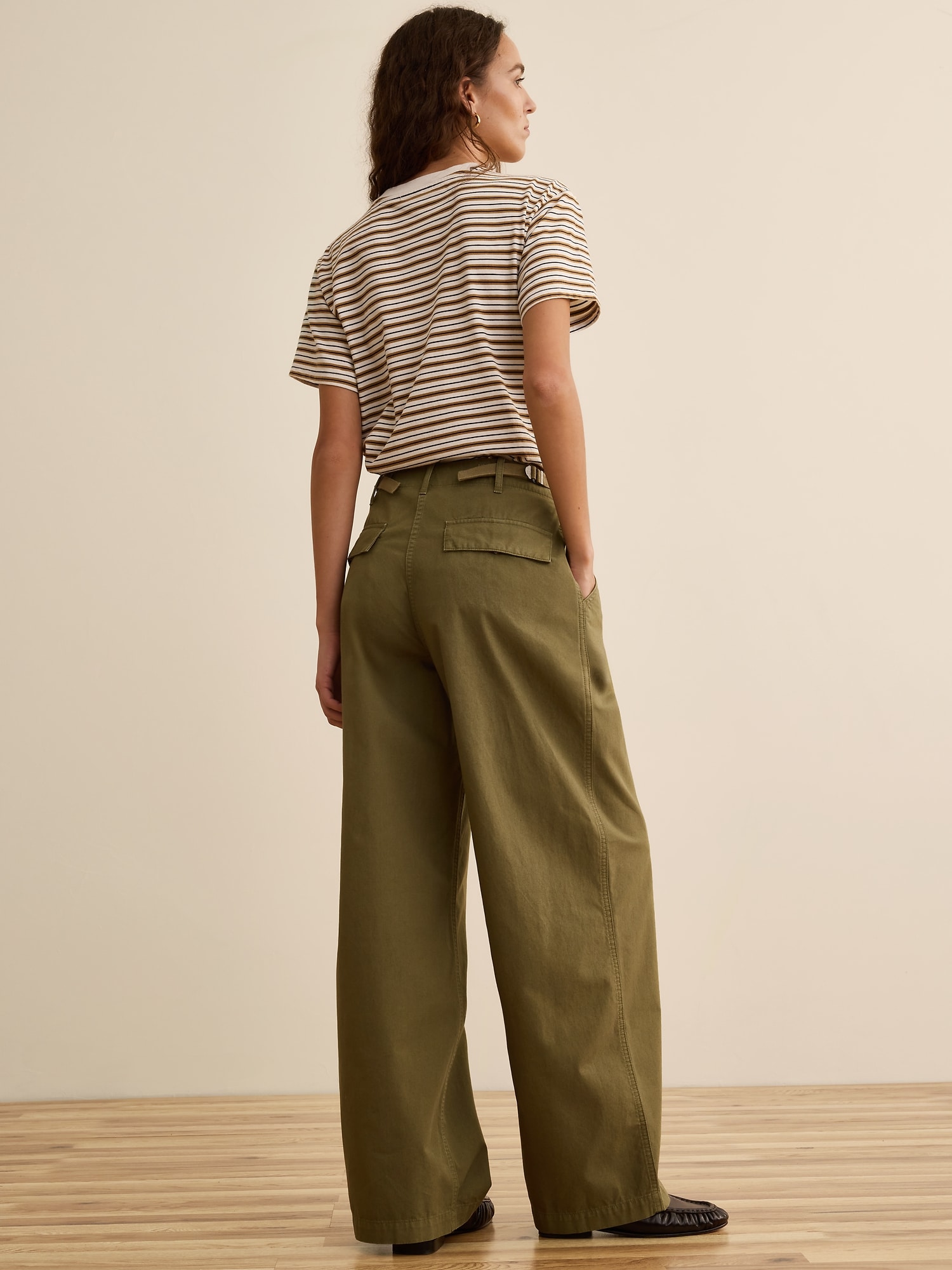 Banana Republic x La Ligne ワイドレッグ コットンチノパンツ-1