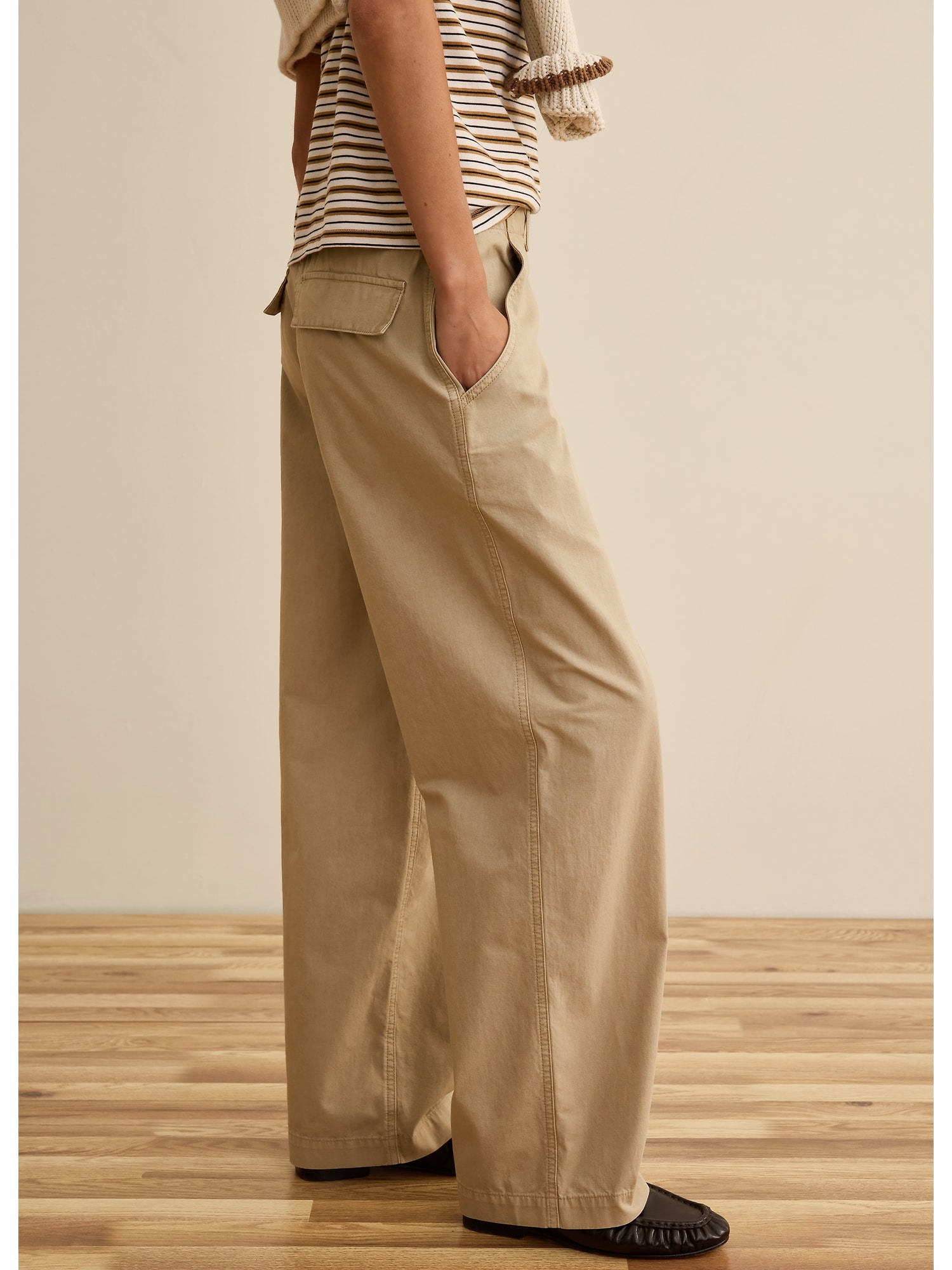 Banana Republic x La Ligne ワイドレッグ コットンチノパンツ-2