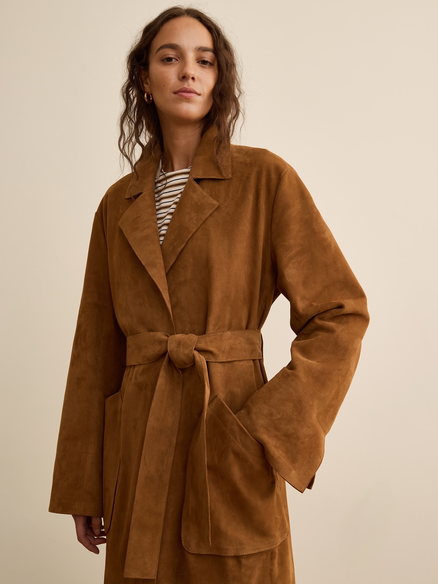 Banana Republic x La Ligne スエード ラップコート-2