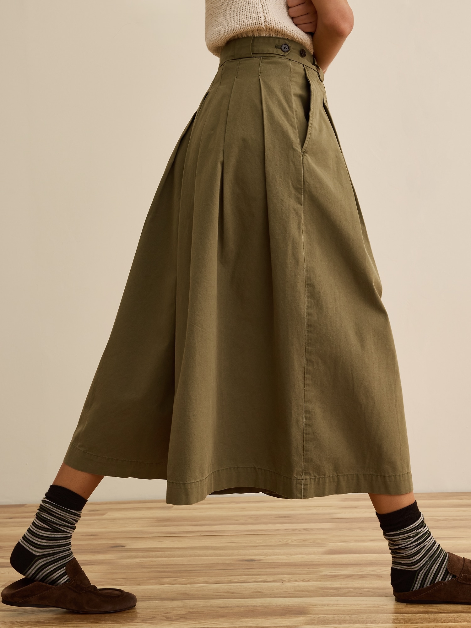 Banana Republic x La Ligne  ハイライズ コットン キュロット-2
