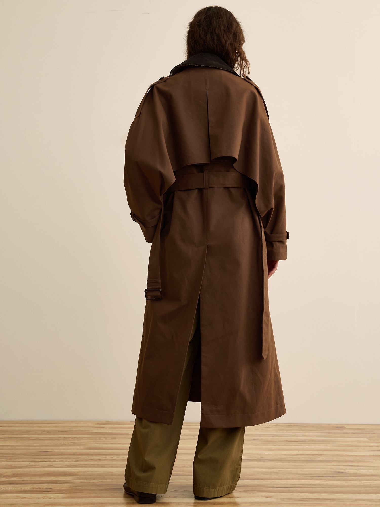 Banana Republic x La Ligne コットン ケープトレンチコート-1