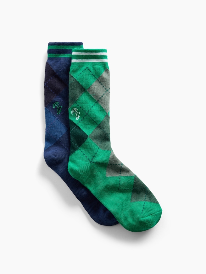 Gap &times; Malbon アーガイル クルーソックス 2足セット-0