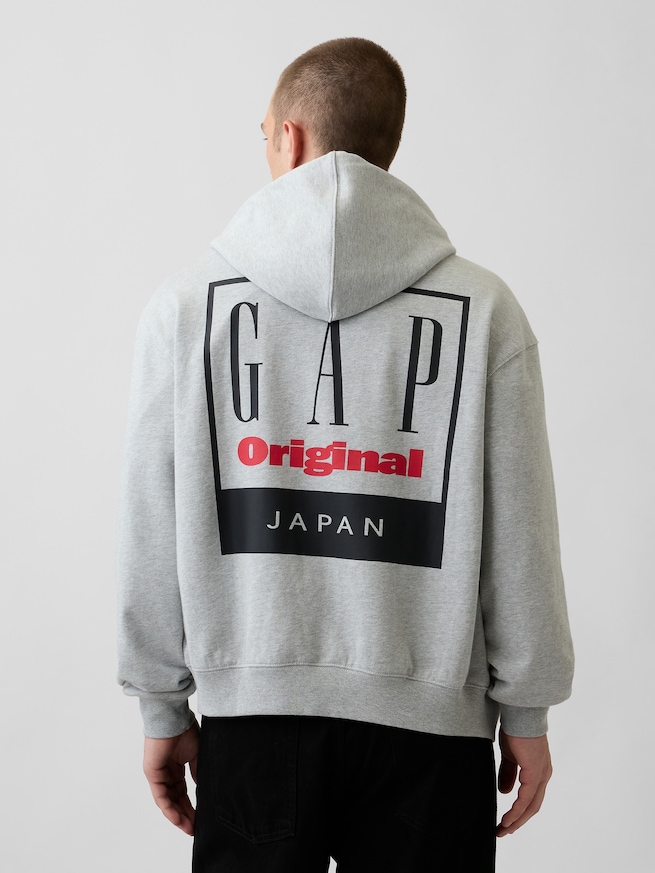 ヘビーウェイト フレンチテリー オーバーサイズ GAPロゴ ジップアップパーカー-0
