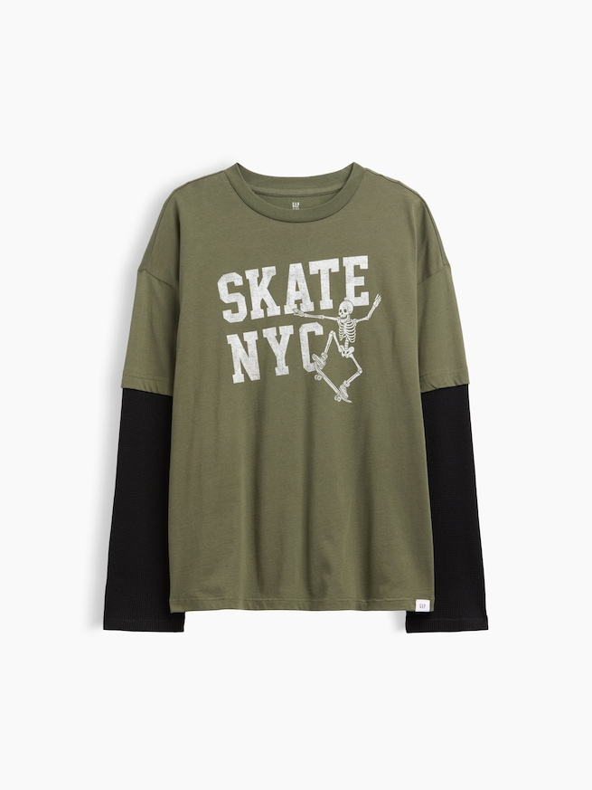 リラックスフィット グラフィックTシャツ (キッズ)-0