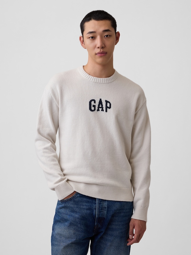 CashSoft カシミヤタッチ リラックスフィット GAPロゴセーター-0