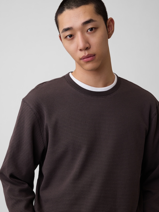 リラックスフィット ワッフルTシャツ-3