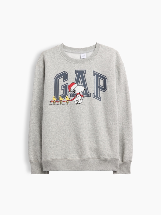 GapKids ピーナッツ リラックスフィット クリスマス GAPロゴ スウェットシャツ-0