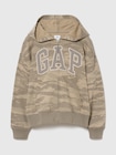 リラックスフィットフレンチテリー GAPロゴ ジップアップパーカー (キッズ)-0