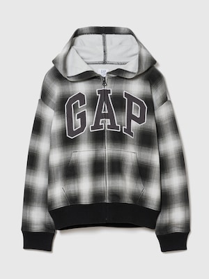 リラックスフィットフレンチテリー GAPロゴ ジップアップパーカー (キッズ)