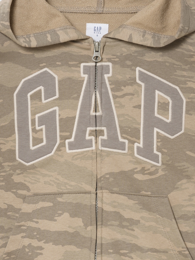 リラックスフィットフレンチテリー GAPロゴ ジップアップパーカー (キッズ)-2