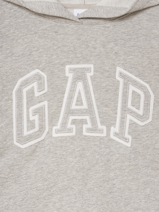 リラックスフィット クロップド GAPロゴ フレンチテリーパーカー-4