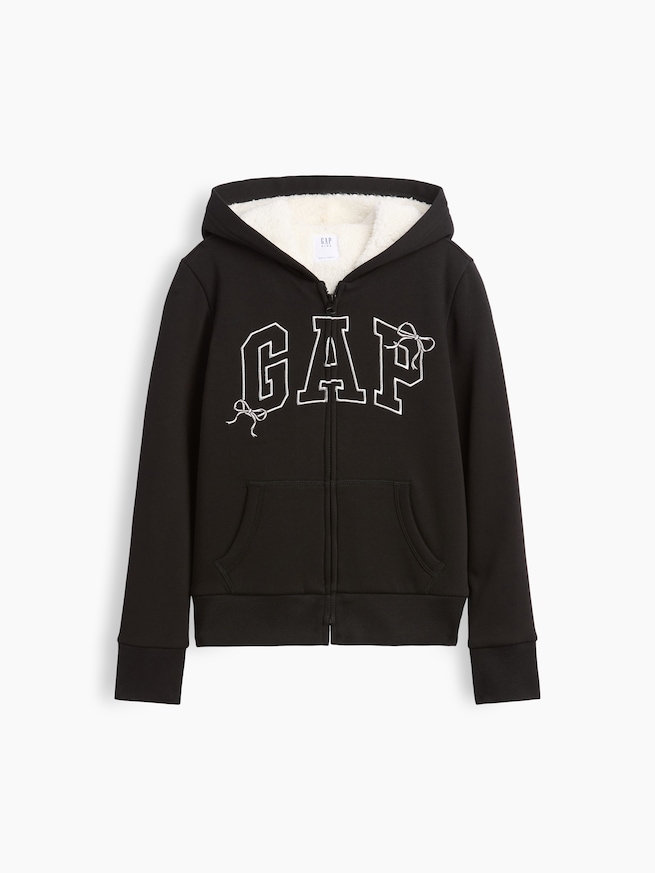 GAPロゴ 裏ボア ジップアップパーカー (キッズ)-0